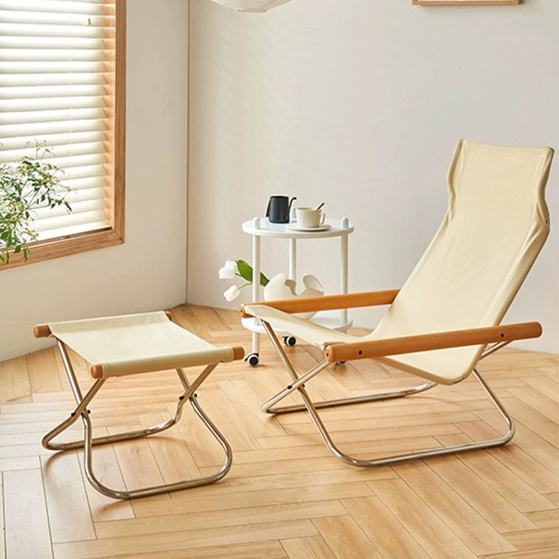 Outdoor Furniture Japanese Style - Japanese Simple Canvas Sofa Chaise Longue