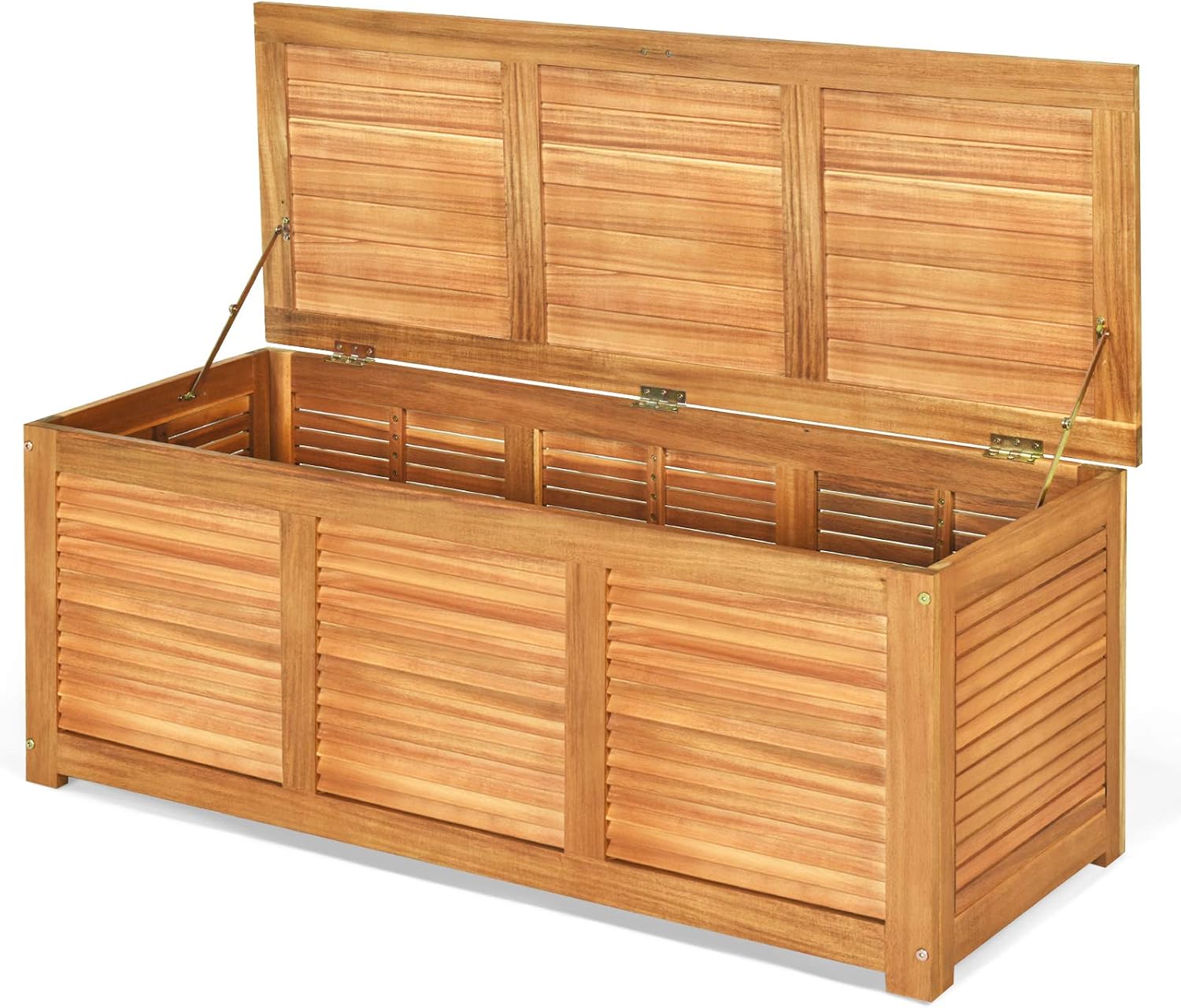 Garden Storage Box - Acacia Wood Deck Box, Large Patio