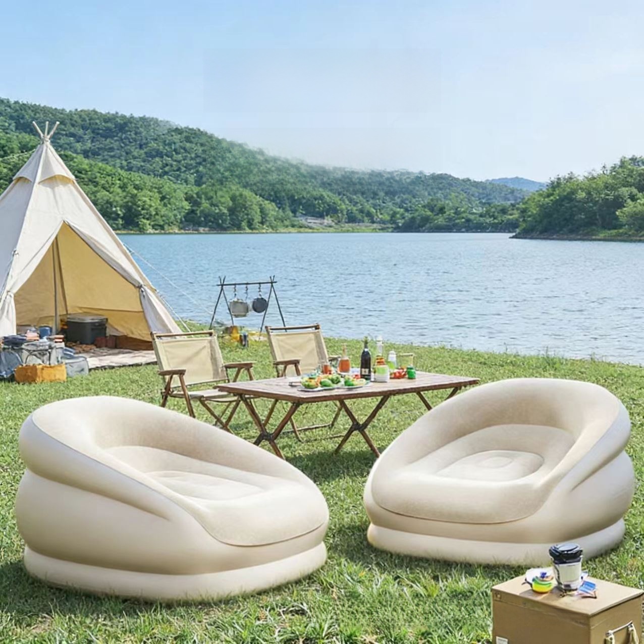 Outdoor Furniture Design - Portable Iatable Sofa for Cam Music