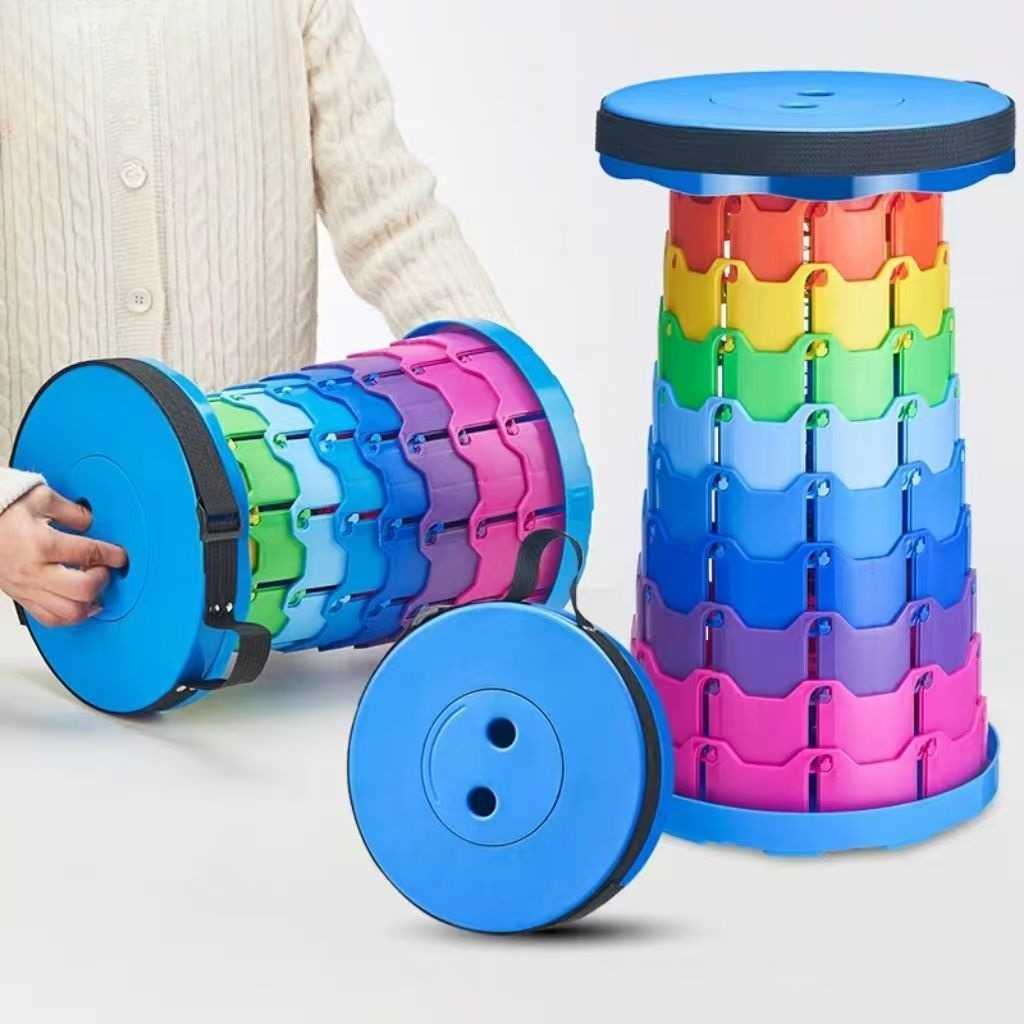 Outdoor Furniture Ideas - Rainbow Telescopic Camping Stool Portable Thickened