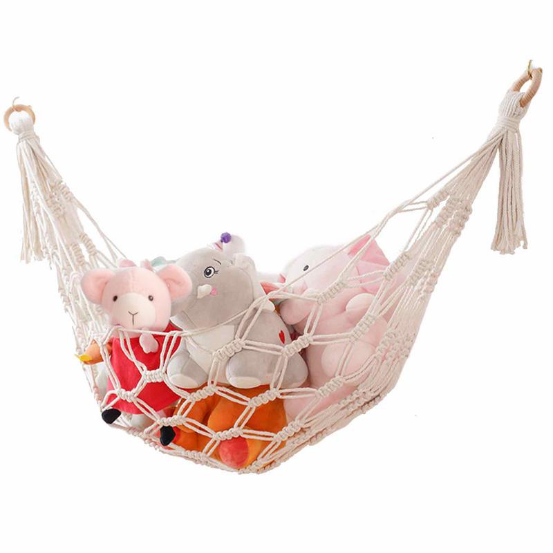 Outdoor Furniture Kids - Macrame Hammock Net Toys Storage Boho