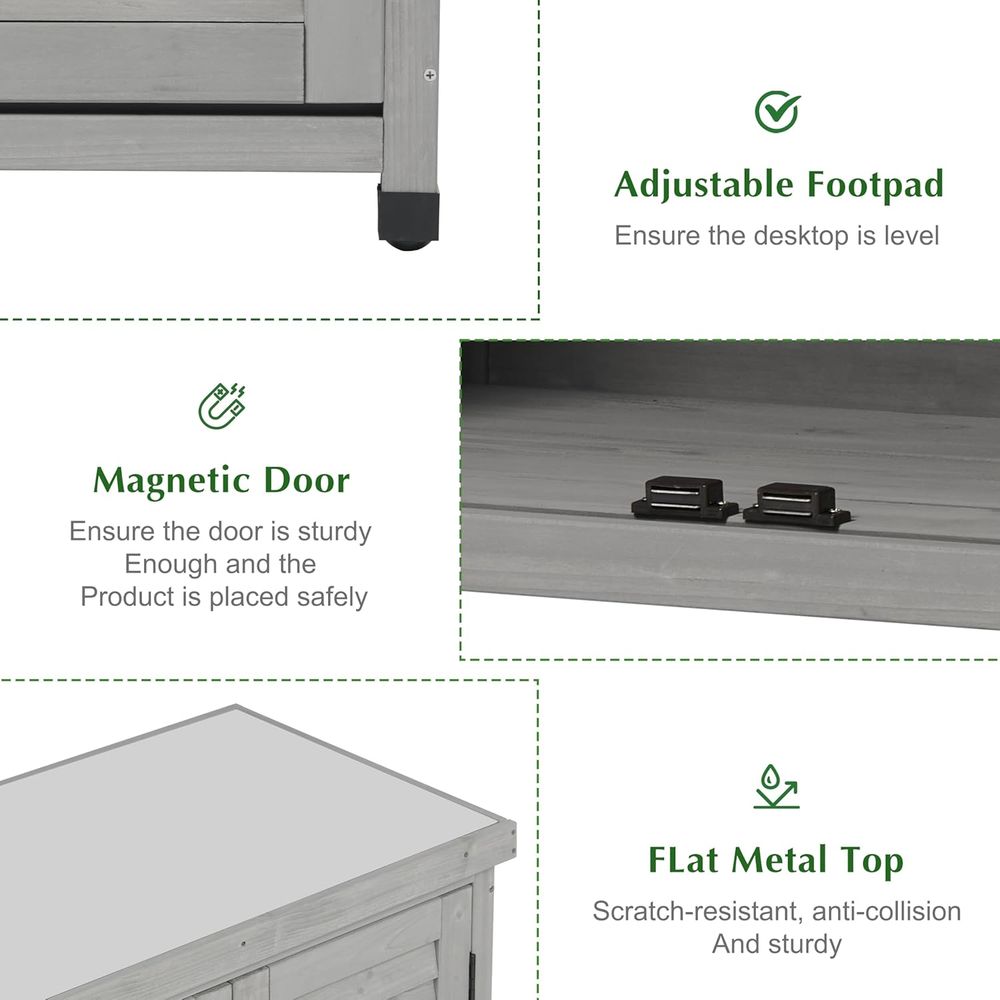 Outdoor Storage Cabinet & Pott - Garden Bench Metal ulasan dan harga