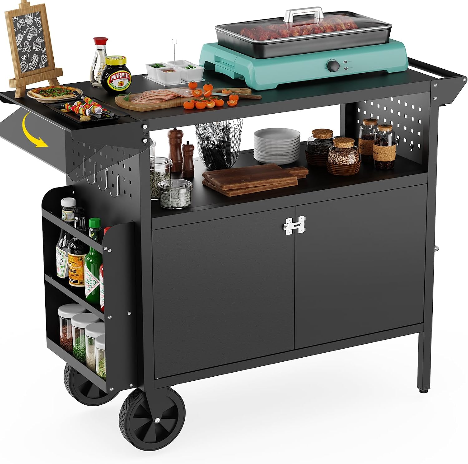 Outdoor Grill Cart Table With  - Outdoor Furniture Patio ulasan dan harga