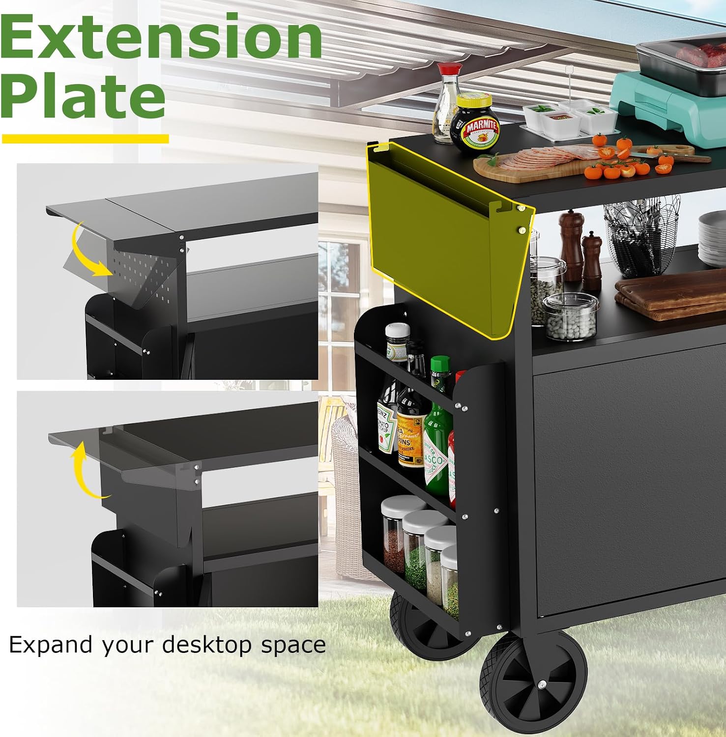 Outdoor Grill Cart Table With  - Outdoor Furniture Patio ulasan dan harga