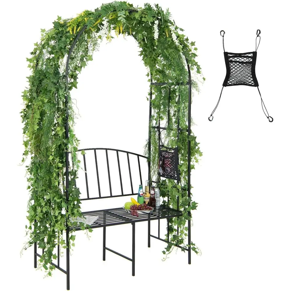 Metal Garden Arch with Bench,  - Garden Bench Metal ulasan dan harga
