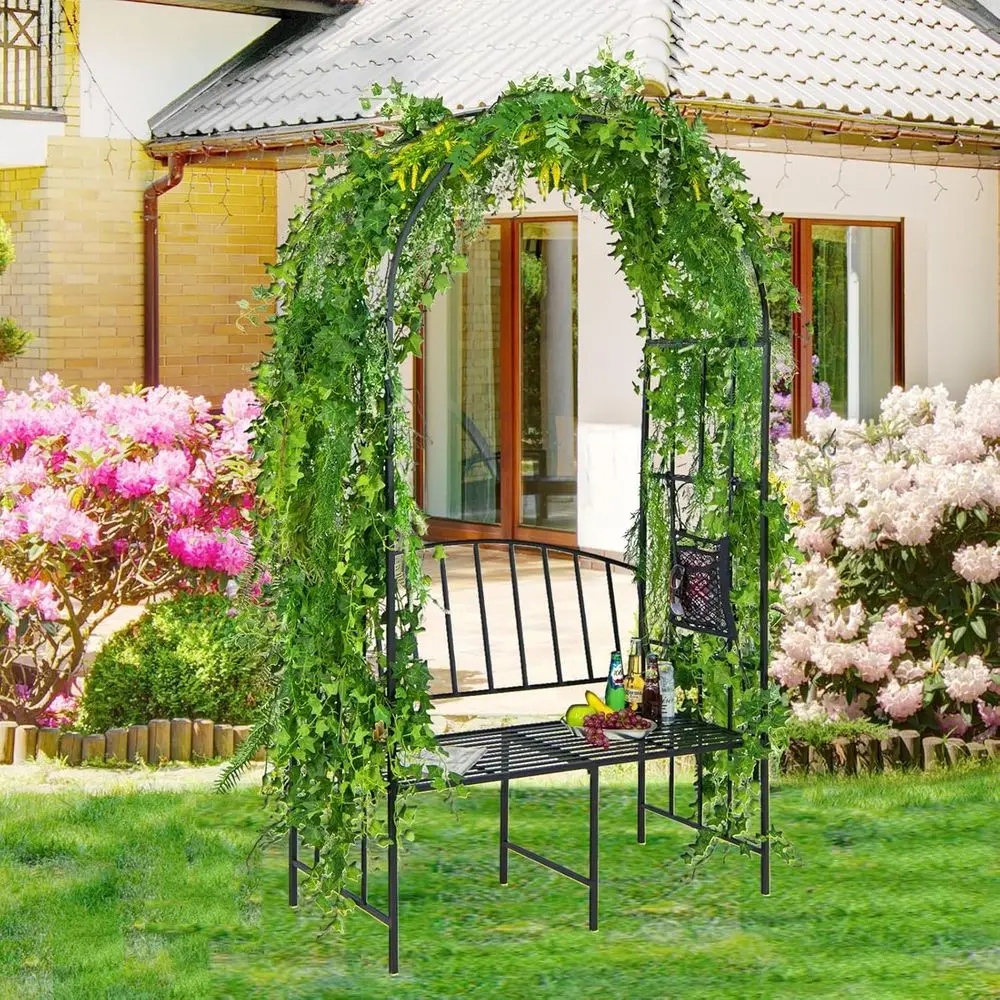 Metal Garden Arch with Bench,  - Garden Bench Metal ulasan dan harga