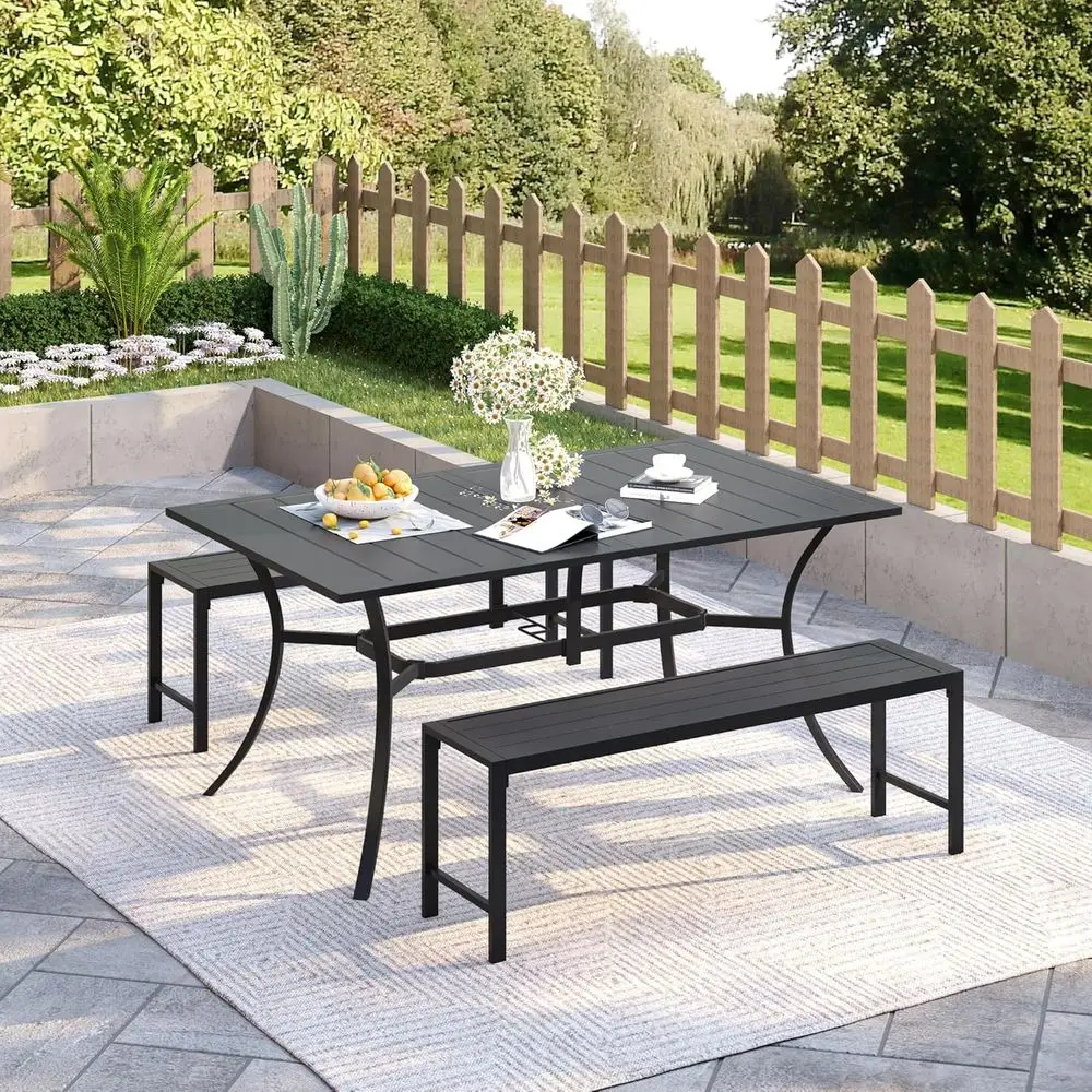 Set of 2, 51 Long Outdoor Meta - Garden Bench Metal ulasan dan harga
