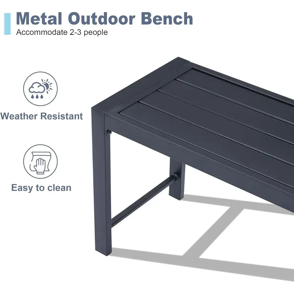 Set of 2, 51 Long Outdoor Meta - Garden Bench Metal ulasan dan harga