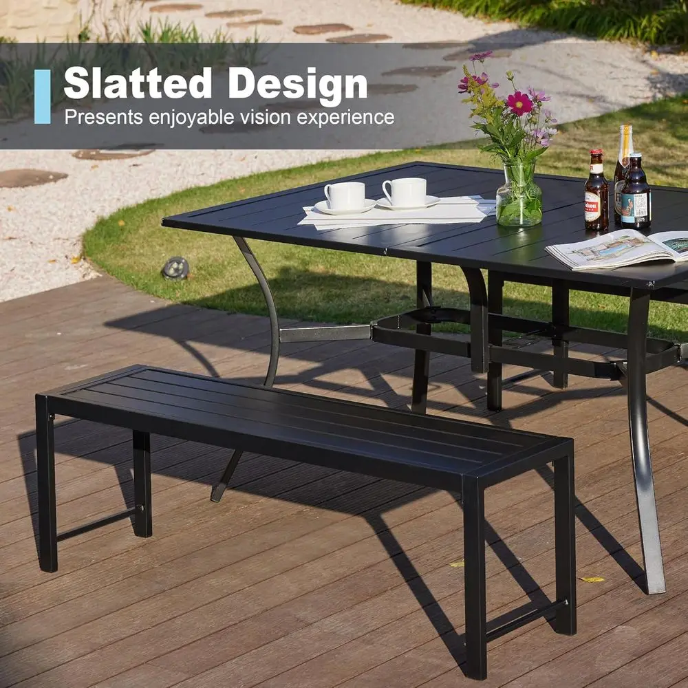 Set of 2, 51 Long Outdoor Meta - Garden Bench Metal ulasan dan harga