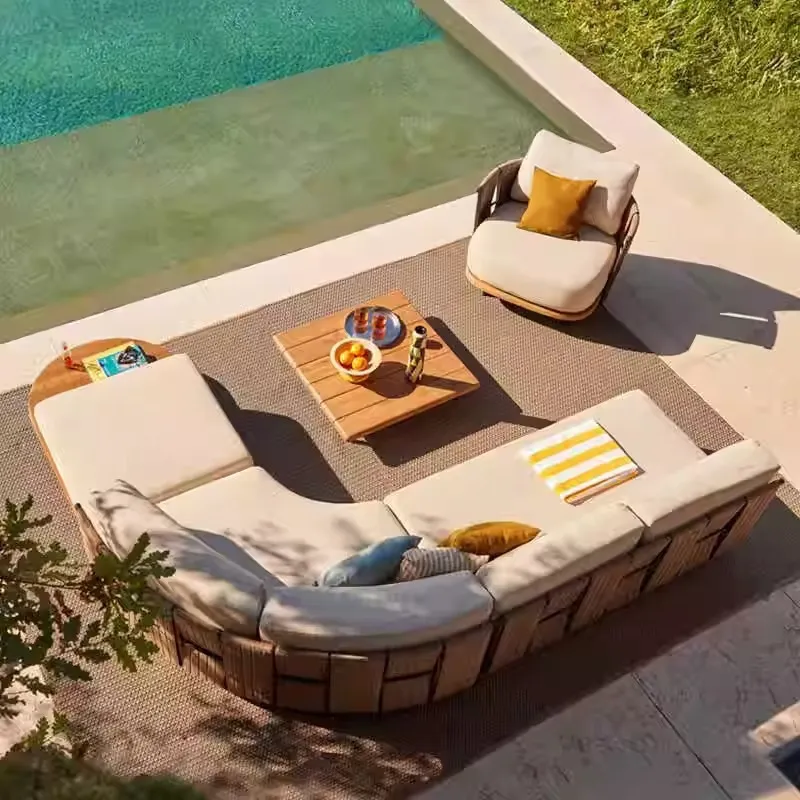 Nordic outdoor rattan sofa vil - Outdoor Furniture Design ulasan dan harga