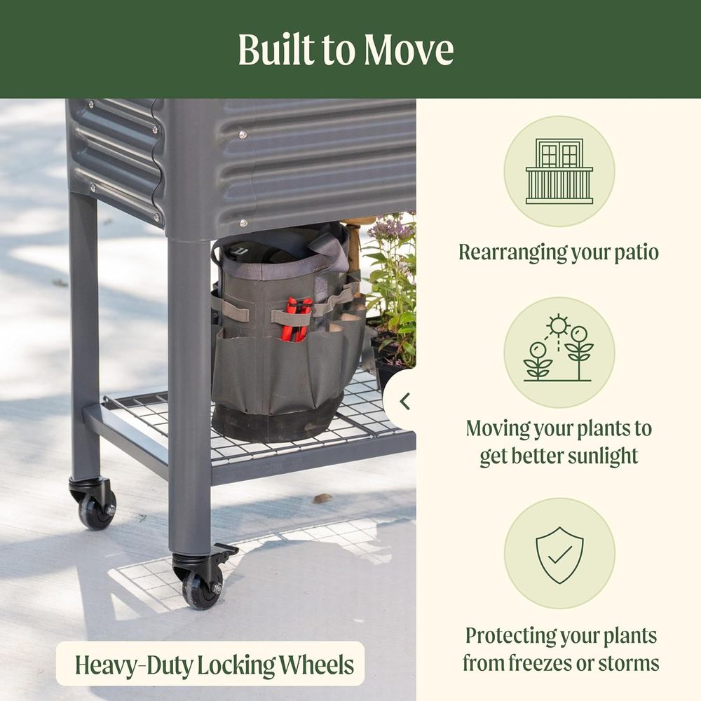 Elevated Slim Garden Bed, 1.5' - Garden Storage Box ulasan dan harga