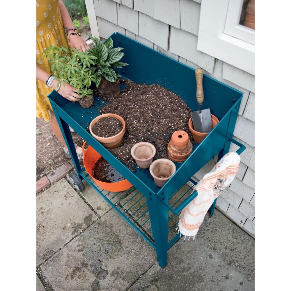Demeter Metal Potting Bench wi - Garden Bench Metal ulasan dan harga