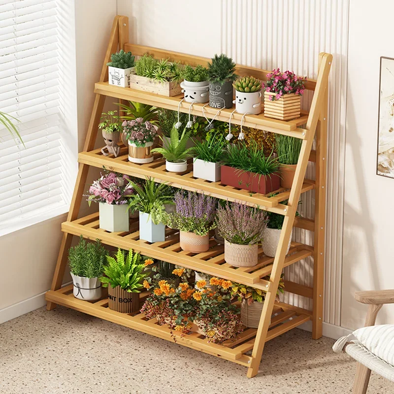 Solid Wood Flower Shelf Plant  - Outdoor Furniture Design ulasan dan harga