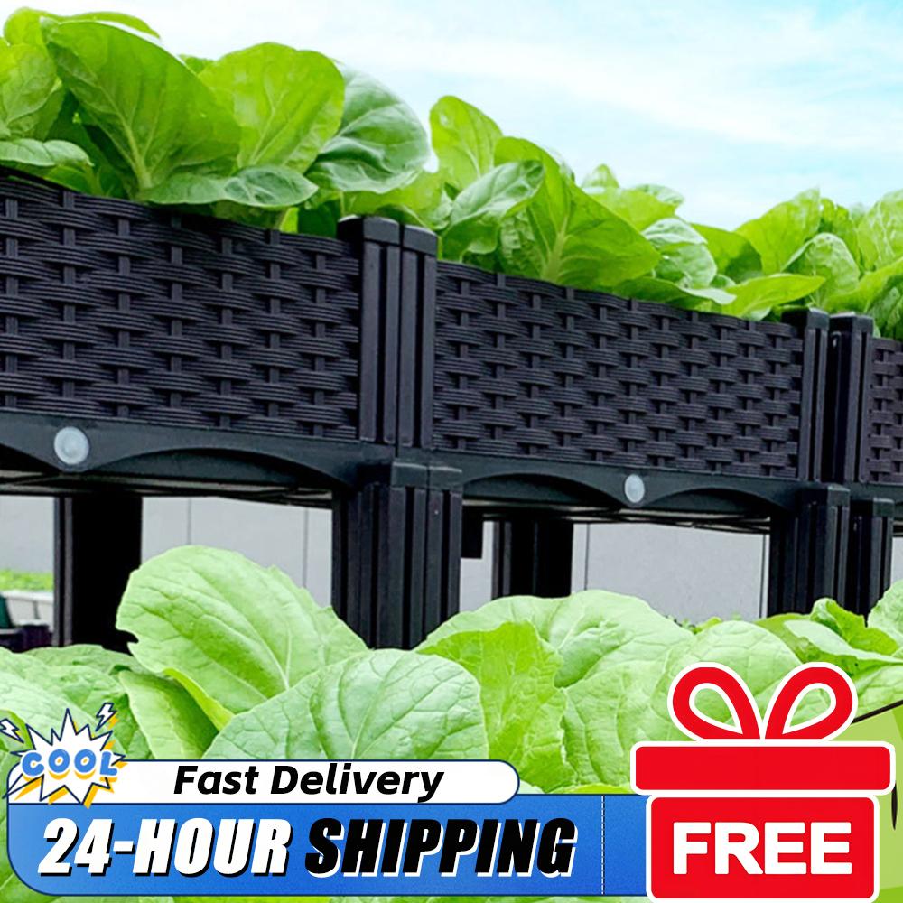 Plastic Raised Planter Box wit - Garden Storage Box ulasan dan harga