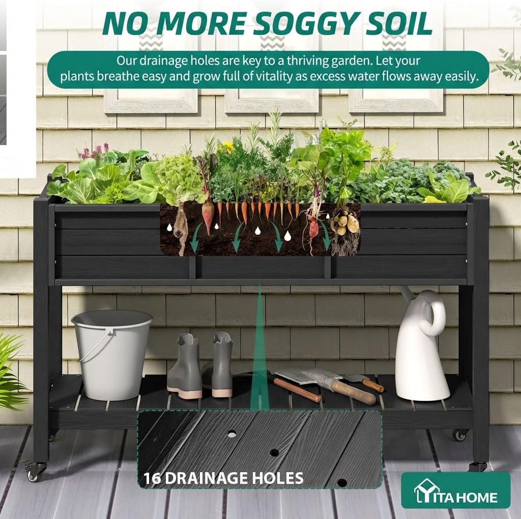 Elevated Raised Garden Bed Wit - Garden Storage Box ulasan dan harga