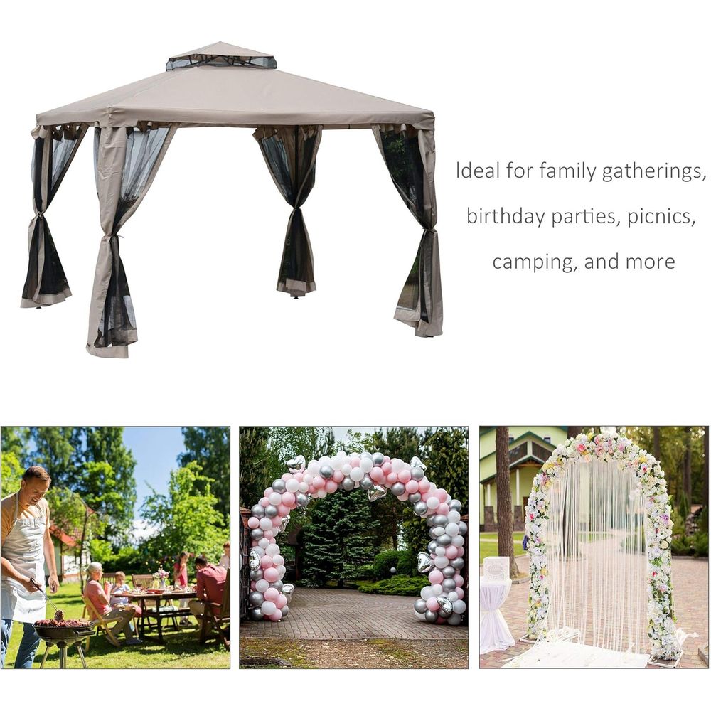 9.6' x 9.6' Patio Gazebo, Outd - Outdoor Furniture Patio ulasan dan harga