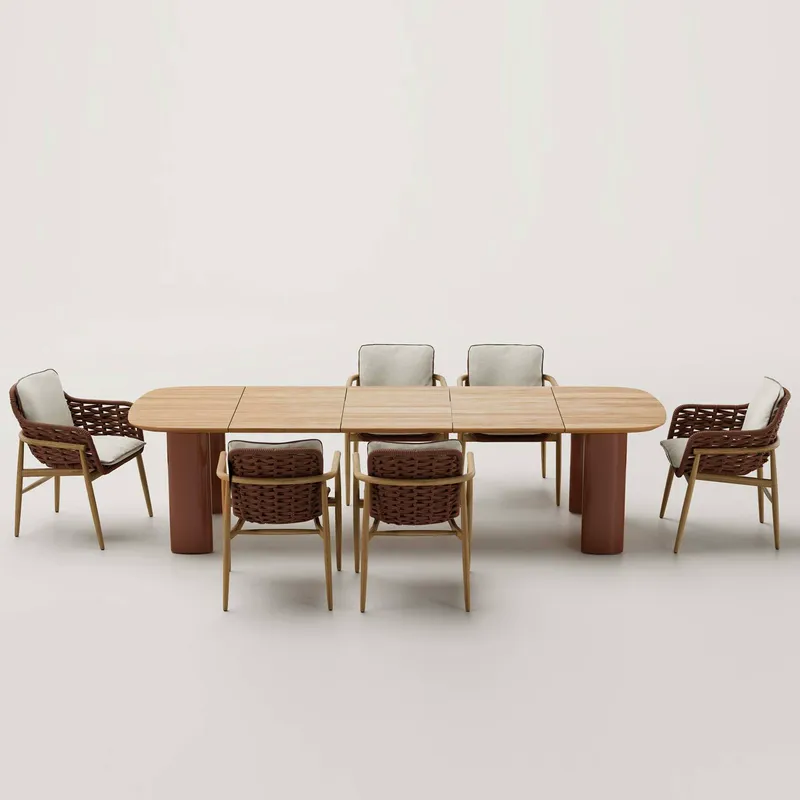 Nordic Rattan Outdoor Dining T - Outdoor Furniture For Cafe ulasan dan harga