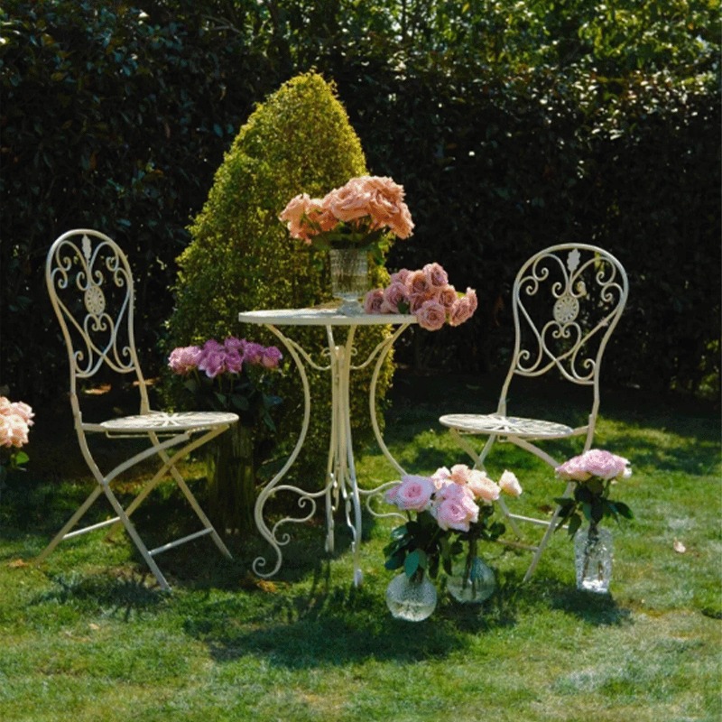 French Vintage Iron Table and  - Outdoor Furniture For Cafe ulasan dan harga