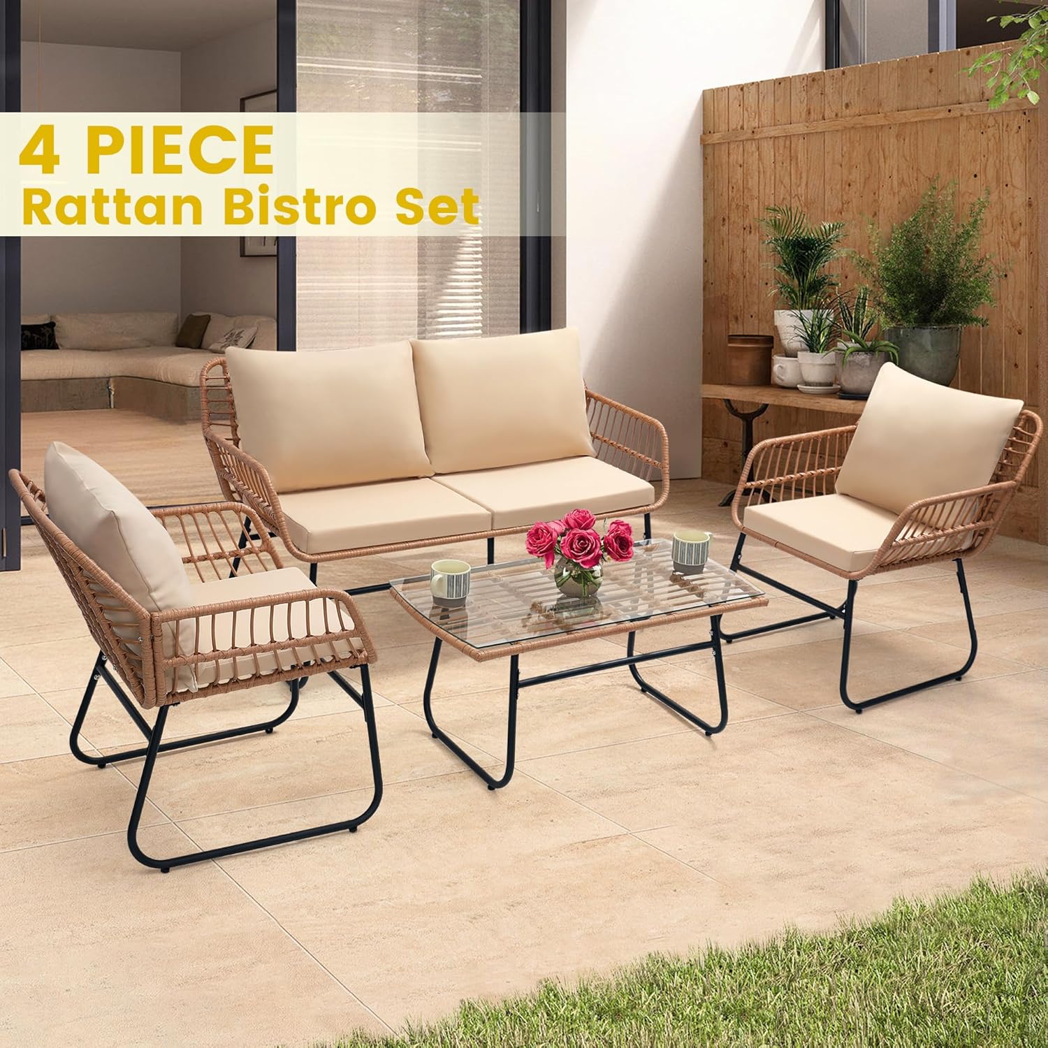 4 Piece Patio Bistro Outdoor F - Outdoor Furniture Ideas ulasan dan harga