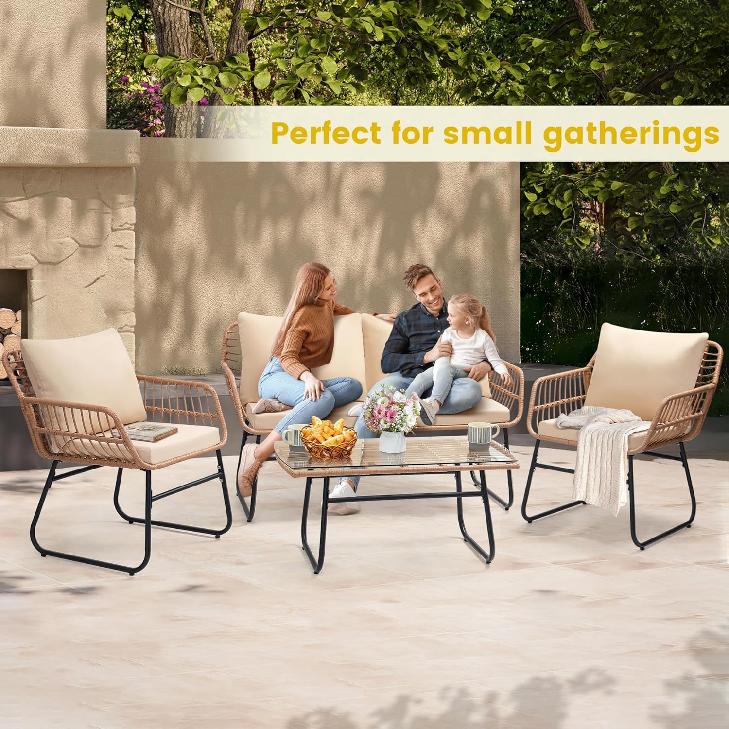 4 Piece Patio Bistro Outdoor F - Outdoor Furniture Ideas ulasan dan harga