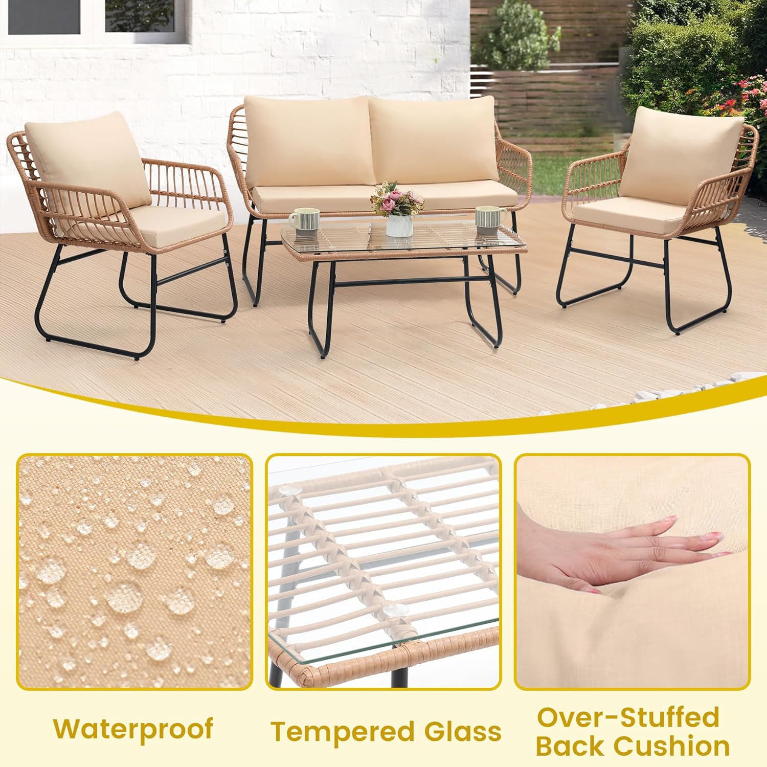 4 Piece Patio Bistro Outdoor F - Outdoor Furniture Ideas ulasan dan harga