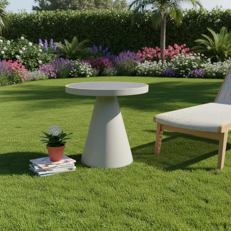 Modern Nordic Round Coffee Tab - Outdoor Furniture Japanese Style ulasan dan harga