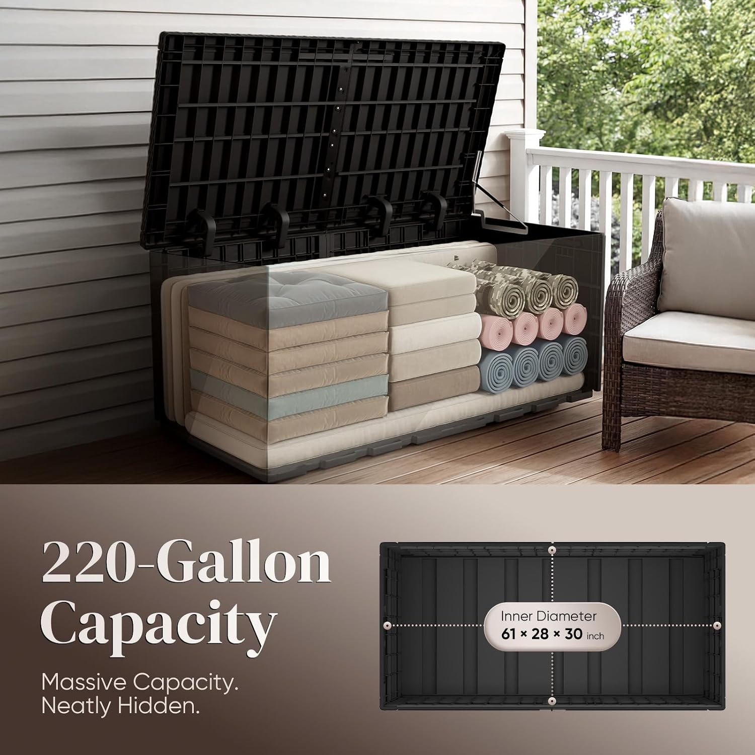 Indoor Outdoor Storage Box 220 - Garden Storage Box ulasan dan harga