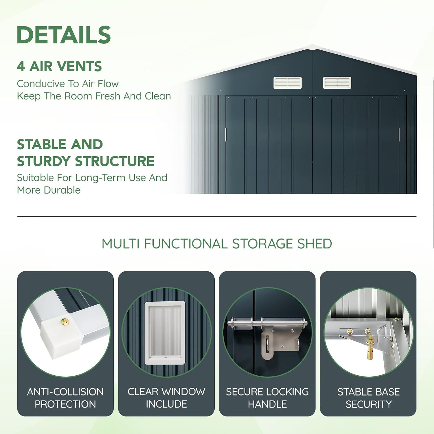 10x12X7.5FT Outdoor Steel Stor - Outdoor Furniture Patio ulasan dan harga