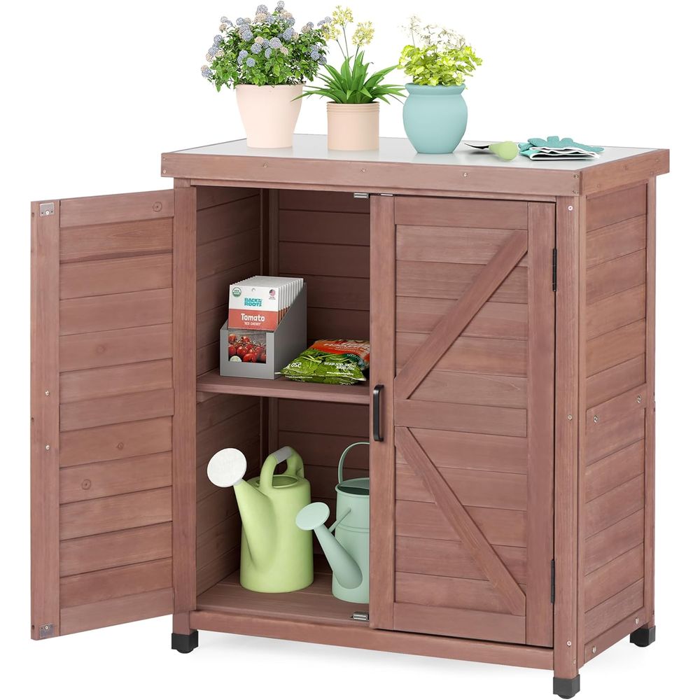 Outdoor Storage Cabinet & Pott - Garden Bench Metal ulasan dan harga