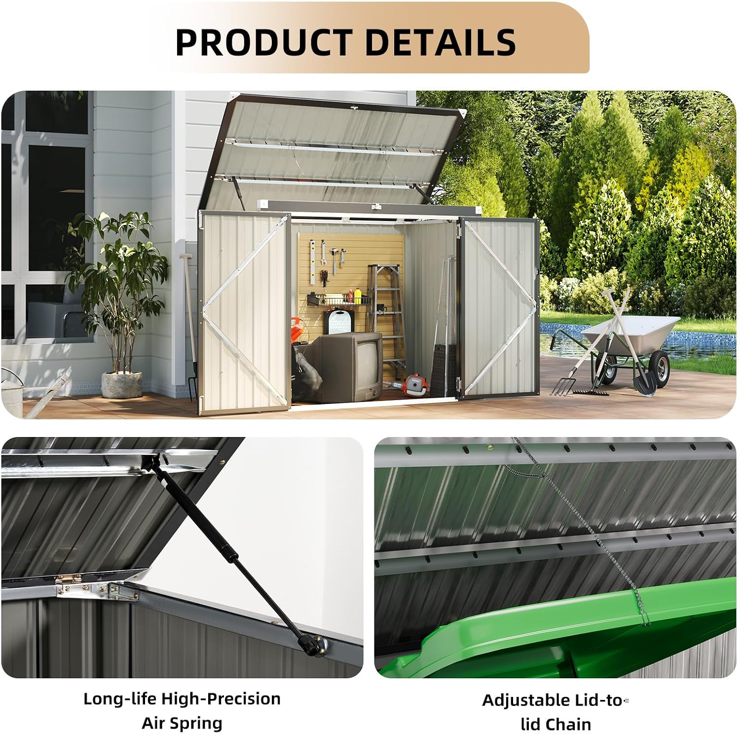 Outdoor Trash Can Storage Shed - Garden Storage Box ulasan dan harga