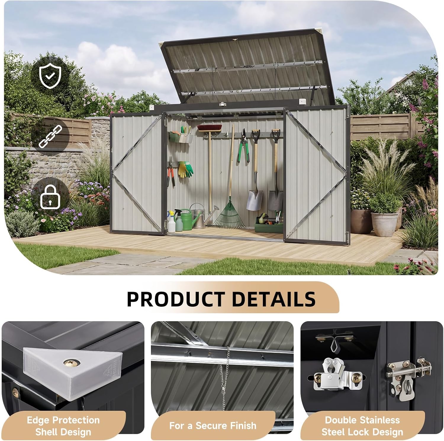 Outdoor Trash Can Storage Shed - Garden Storage Box ulasan dan harga