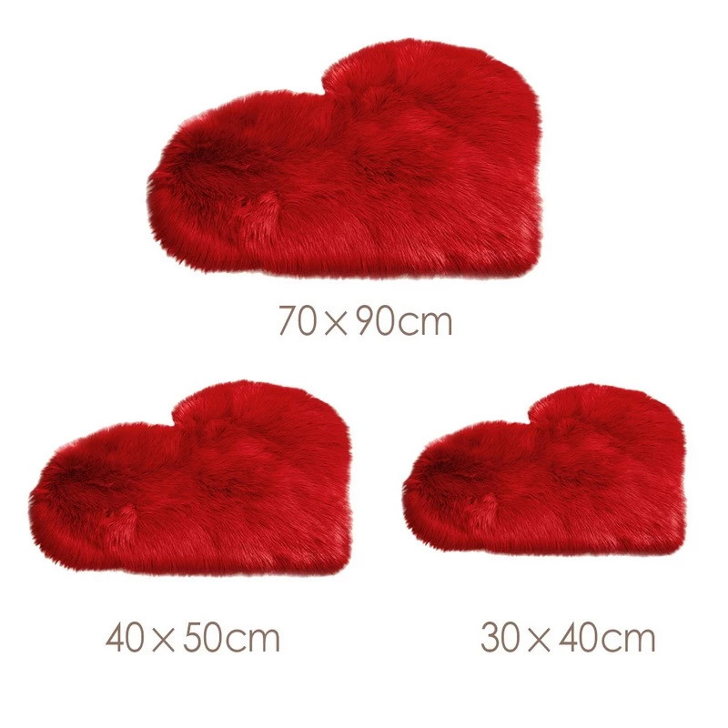 Furry Solid Color Heart Rug Be - Outdoor Furniture For Cafe ulasan dan harga