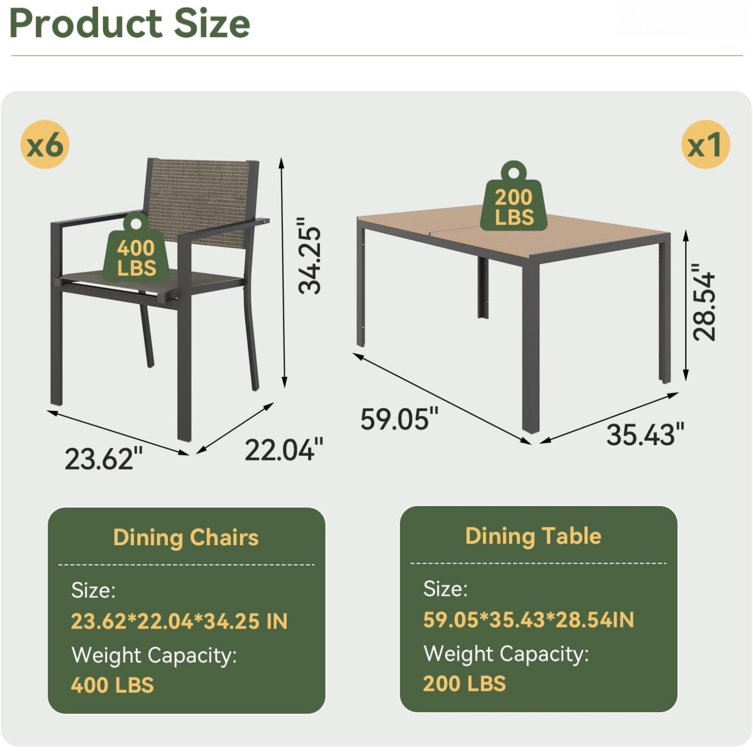 Aoxun 7 Piece Patio Dining Set - Outdoor Furniture Ideas ulasan dan harga